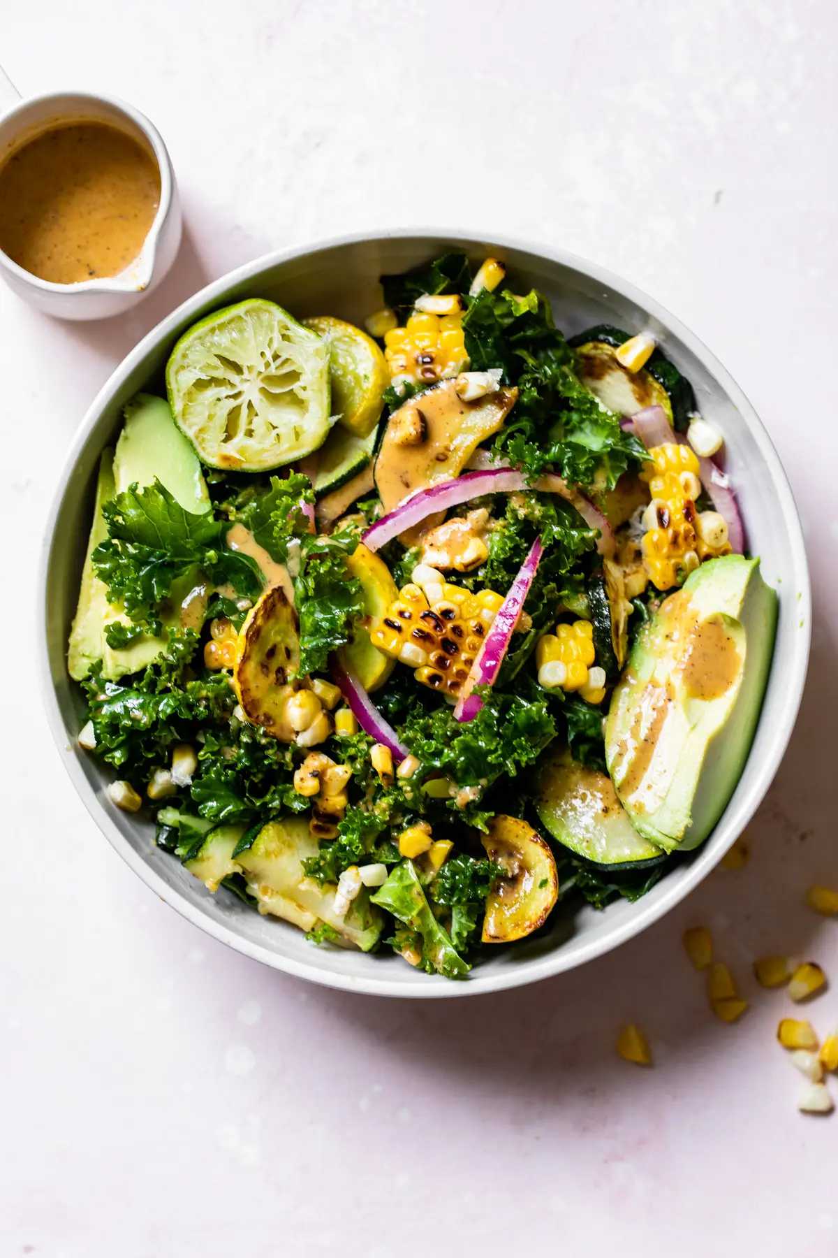 Grilled Corn Kale Salad