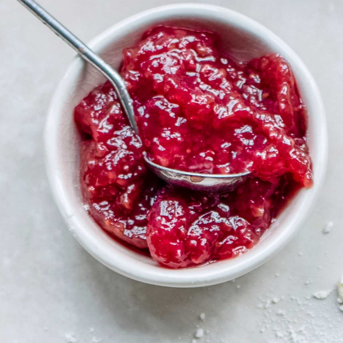 cranberry jam in a bowl
