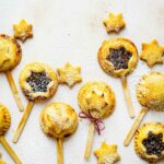 decorated vegan mince pie pops on table